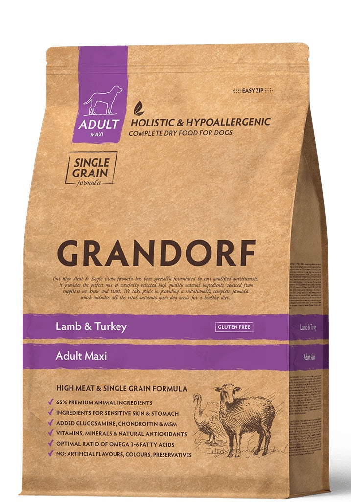 Grandorf Lamb & Turkey  -  Adult Maxi Breeds Dog 3kg - طعام الكلاب - Zue For Pet Supplies Co.