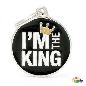 ID Tag Big Circle "I'm The King" - مستلزمات الحيوانات الأليفة