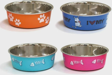 Croci STEEL BOWL ROXY ASS. COL. 450ml/14cm - وعاء فولاذي روكسي آس. كول. 450 مل / 14 سم - اكسسوارات الحيوانات الأليفة - Zue For Pet Supplies Co.