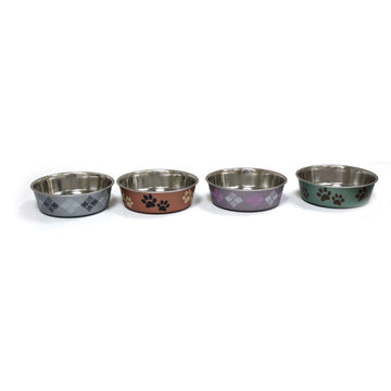 Croci Steel Bowl Roxy Satin Ass.Col. - 750ml/17cm - وعاء كروسي ستيل روكسي ساتان Ass.Col. - 750 مل / 17 سم - اكسسوارات الحيوانات الأليفة - Zue For Pet Supplies Co.