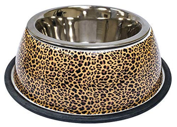 Croci Steel Bowl Animalier Leopard - 370 ml - وعاء ستيل أنيمالير ليوبارد من كروسي - 370 مل - اكسسوارات الكلاب - Zue For Pet Supplies Co.
