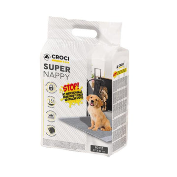 Croci Absor.Super Nappy Act.Carbon Dog - 57x84cm 60pcs. - مستلزمات النظافة والعناية والرعاية - Zue For Pet Supplies Co.