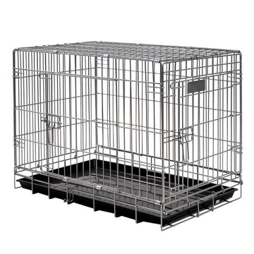 Farm Company Fold Cage Plastic Tray Blac & Silver color Dog - 77x48, 5x57 - مستلزمات الحيوانات الأليفة - Zue For Pet Supplies Co.