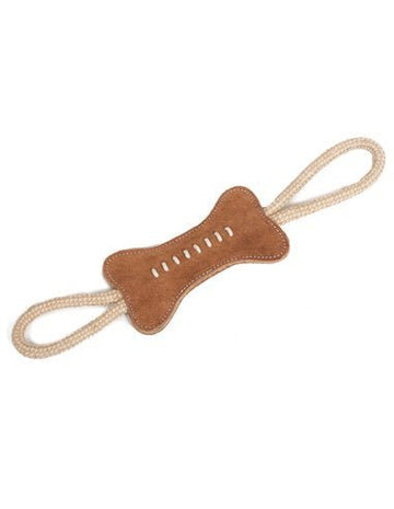 Farm Company Green Suede leather Bone w/jute handles - 37 cm - مستلزمات الحيوانات الأليفة - Zue For Pet Supplies Co.