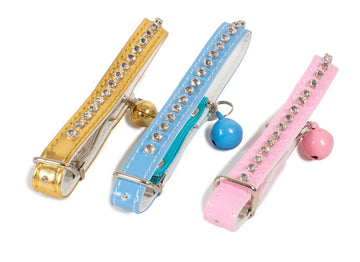 Farm Company Imitation leather elastic cat collar with diamonds - 12 pieces - اكسسوارات القطط - Zue For Pet Supplies Co.
