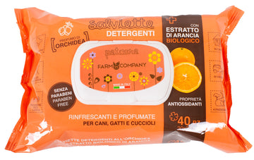Farm Company Pet cleansing wipes Orange Organic Extract & Orchid - 40 pcs - مستلزمات الحيوانات الأليفة - Zue For Pet Supplies Co.