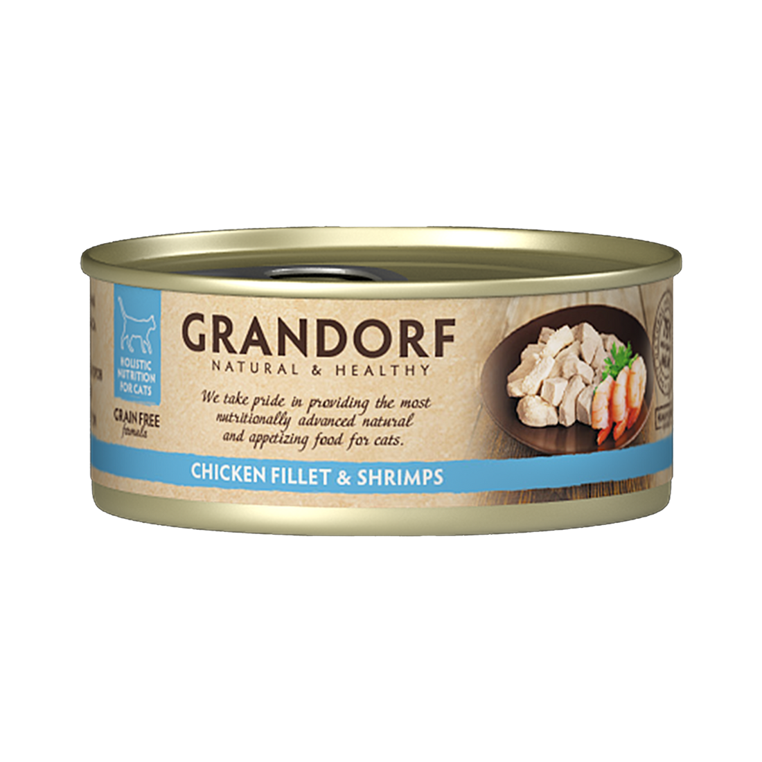 Grandorf Chicken Breast & Shrimps - 70g Pack of 6 - طعام معلب للقطط - Zue For Pet Supplies Co.