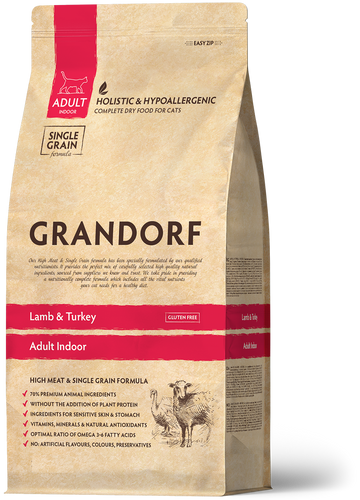 Grandorf Lamb & Turkey - Adult Indoor Cat 8kg - طعام جاف للحيوانات الأليفة - Zue For Pet Supplies Co.