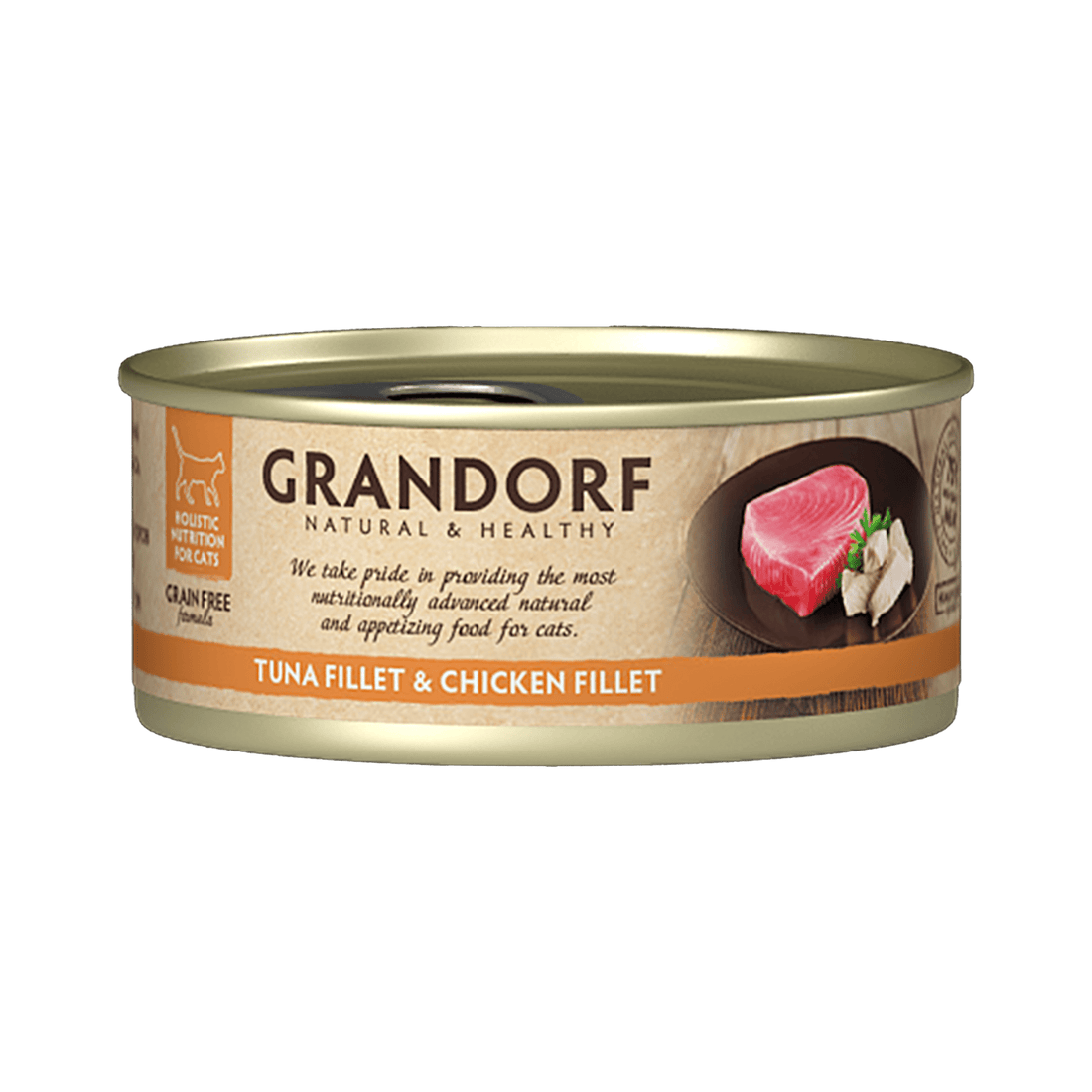 Grandorf Tuna Fillet & Chicken Breast - 70g Pack of 6 - طعام معلب للقطط - Zue For Pet Supplies Co.