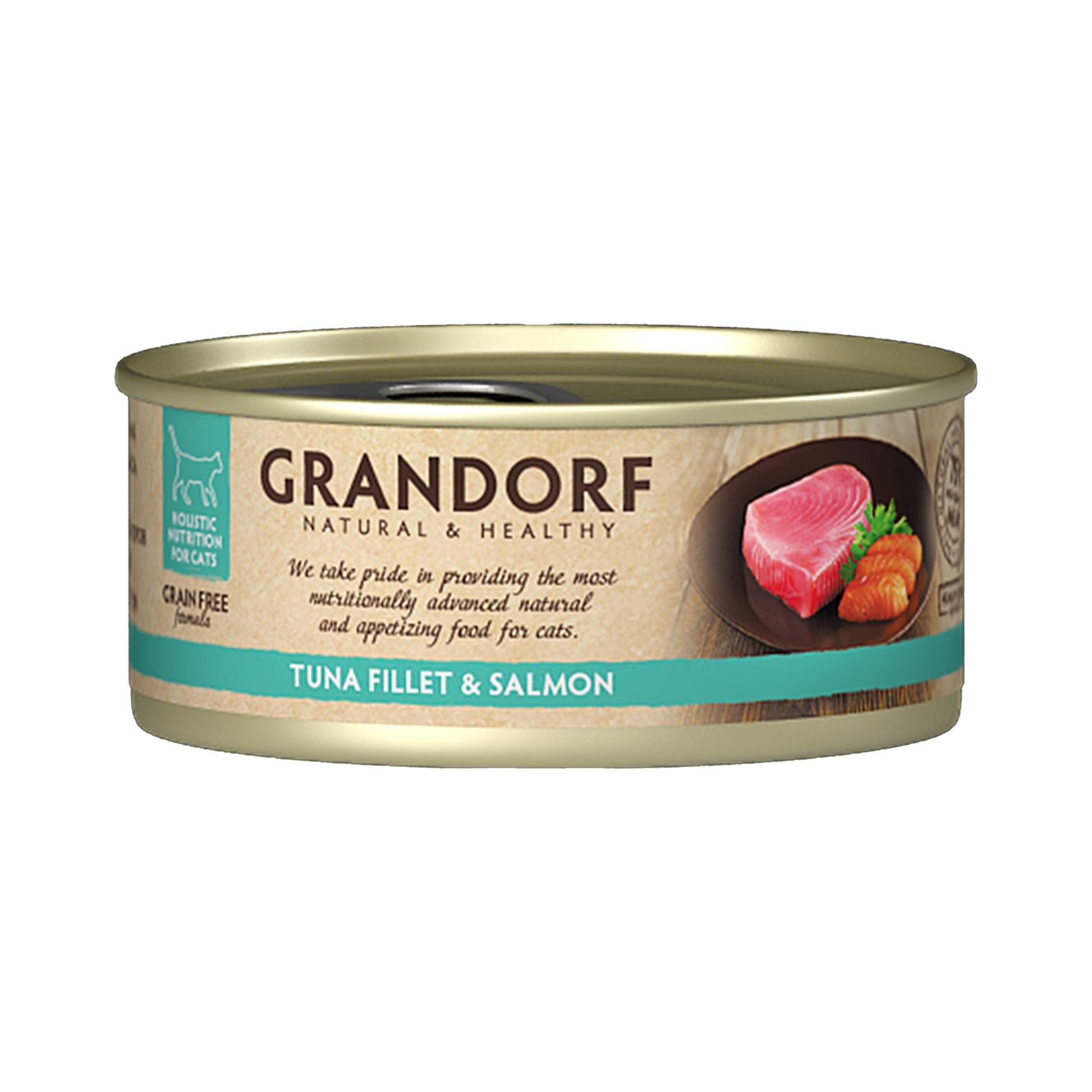 Grandorf Tuna Fillet & Salmon - 70g Pack of 6 - طعام معلب للقطط - Zue For Pet Supplies Co.