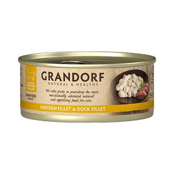 Grandorf Chicken Breast & Duck Fillet - 70g Pack of 6 - طعام معلب للقطط - Zue For Pet Supplies Co.