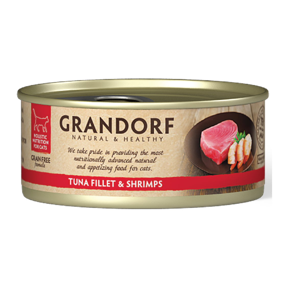 Grandorf Tuna Fillet & Shrimps - 70g Pack of 6 - طعام معلب للقطط - Zue For Pet Supplies Co.