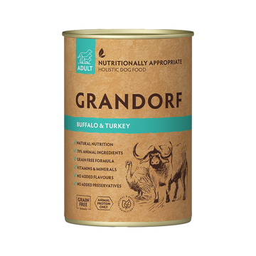 Grandorf Buffalo & Turkey - Adult Dog 400g - طعام معلب الكلاب - Zue For Pet Supplies Co.