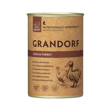 Grandorf Duck & Turkey - Adult Dog 400g - طعام معلب الكلاب - Zue For Pet Supplies Co.