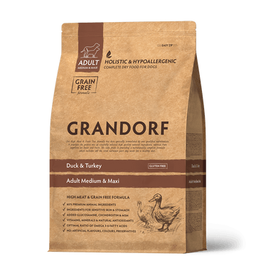 Grandorf Duck & Turkey - Adult Medium & Maxi Dog 3kg - طعام الكلاب - Zue For Pet Supplies Co.