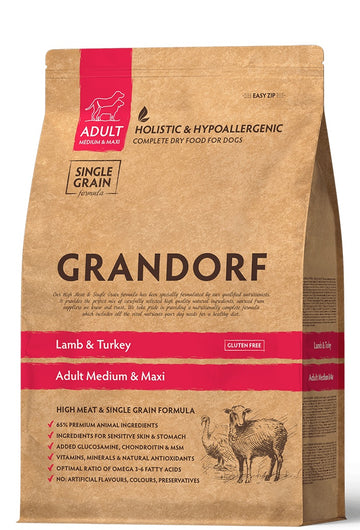 Grandorf Lamb & Turkey - Adult Medium & Maxi Breeds Dog 3kg - طعام الكلاب - Zue For Pet Supplies Co.
