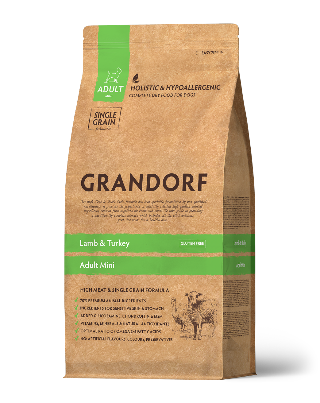 Grandorf Lamb & Turkey - Adult Mini Breeds Dog 8kg - طعام الكلاب - Zue For Pet Supplies Co.