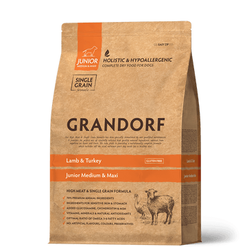 Grandorf Lamb & Turkey - Junior Medium & Maxi Dog 10kg - طعام الكلاب - Zue For Pet Supplies Co.