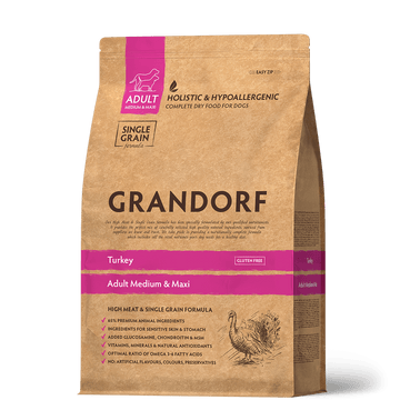 Grandorf Turkey - Adult Medium & Maxi Breeds Dog 3kg - طعام الكلاب - Zue For Pet Supplies Co.