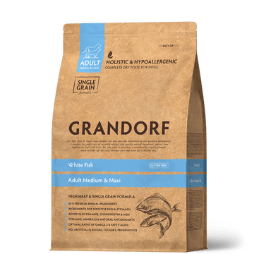 Grandorf White Fish - Adult Medium & Maxi Breeds Dog 1kg - طعام الكلاب - Zue For Pet Supplies Co.