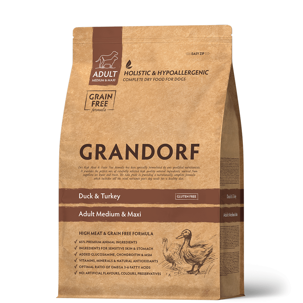 Grandorf Duck & Turkey  -  Adult Medium & Maxi Breeds Dog 1kg - طعام الكلاب - Zue For Pet Supplies Co.