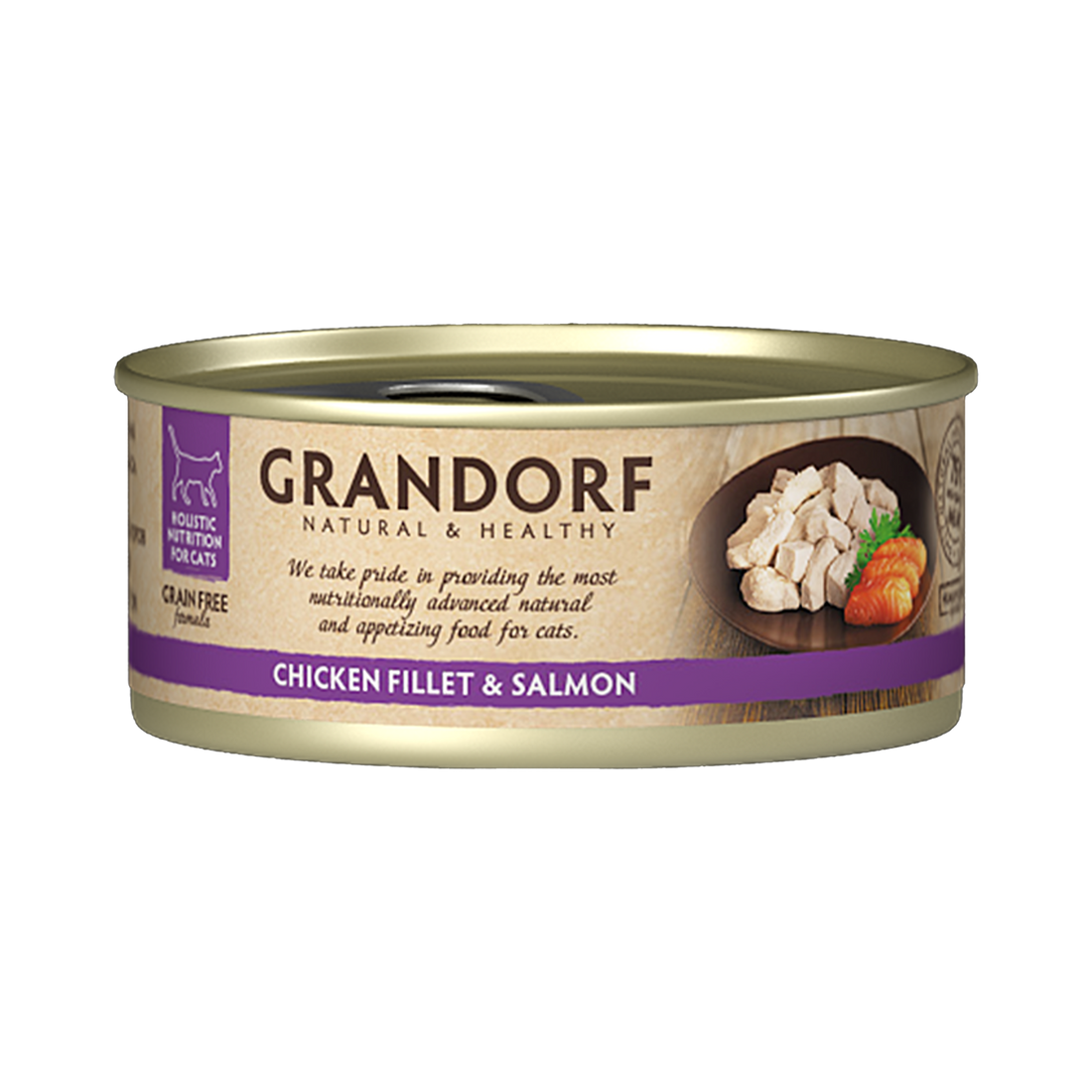 Grandorf Chicken Breast & Salmon - 70g Pack of 6 - طعام معلب للقطط - Zue For Pet Supplies Co.