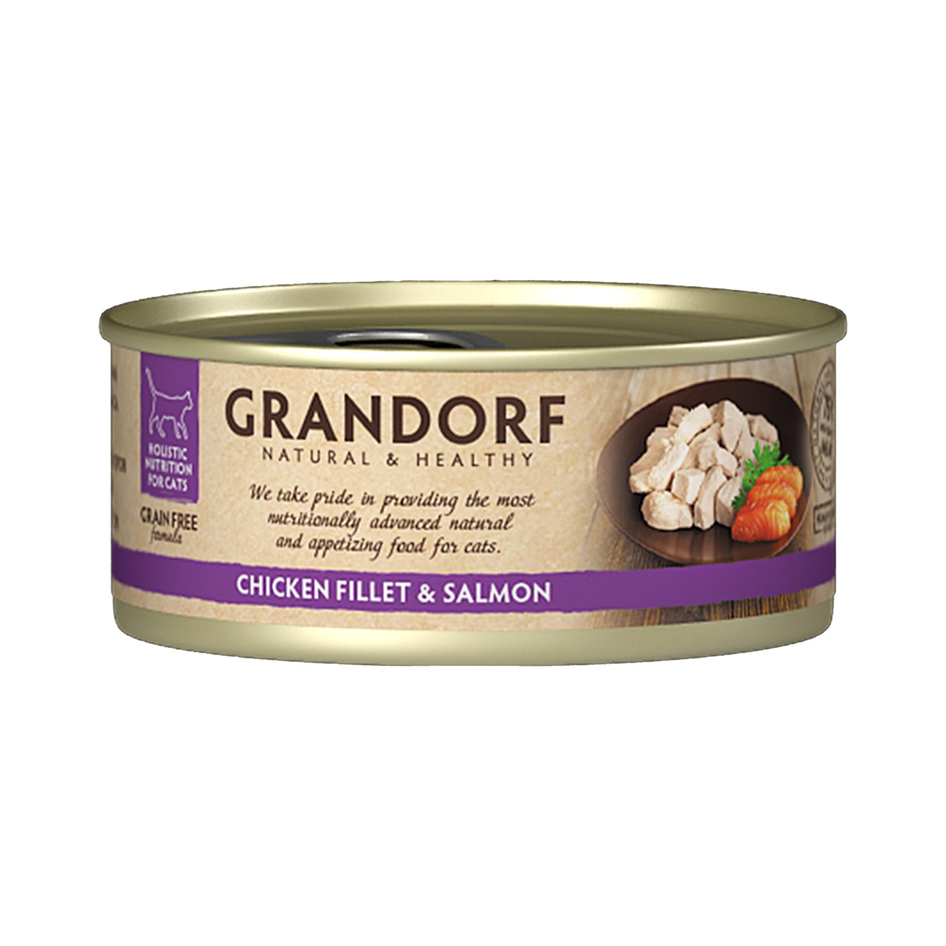 Grandorf Chicken Breast & Salmon - 70g Pack of 6 - طعام معلب للقطط - Zue For Pet Supplies Co.