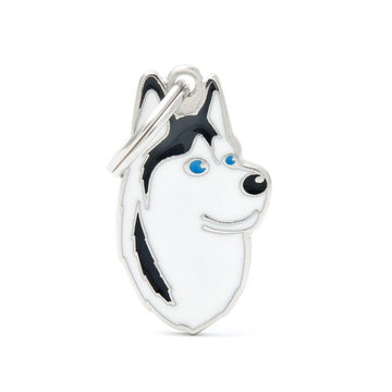 MyFamily ID TAG BLACK AND WHITE SIBERIAN HUSKY - ميدالية التعريف - Zue For Pet Supplies Co.