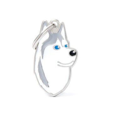 MyFamily ID TAG GREY AND WHITE SIBERIAN HUSKY - ميدالية التعريف - Zue For Pet Supplies Co.