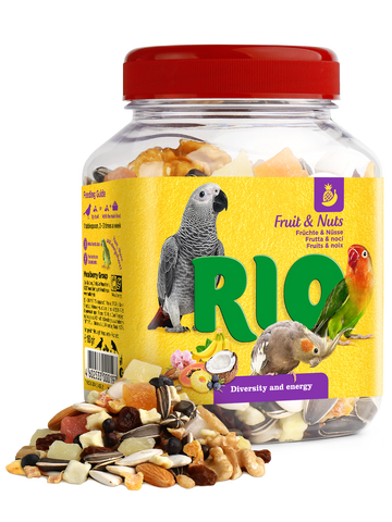 RIO Fruit & Nuts Mix. Natural treat for birds 160gm - مكافأت الطيور - Zue For Pet Supplies Co.
