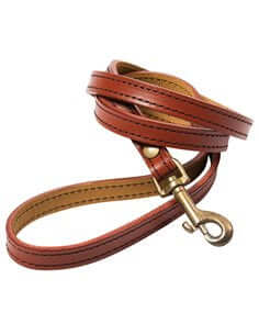Luxury sewn leather leash 14mmx100cm Brown - رباط تحكم للكلاب - Zue For Pet Supplies Co.