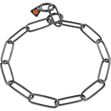 Herm Sprenger Collar, long links - Stainless steel black, 3.0 mm, 46 cm, 18" - طوق للكلاب - Zue For Pet Supplies Co.