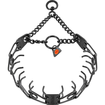 Herm Sprenger ULTRA-PLUS Training Collar with Center-Plate and Assembly Chain - Stainless steel black 2.25 mm, 41 cm / 16" - طوق للكلاب - Zue For Pet Supplies Co.