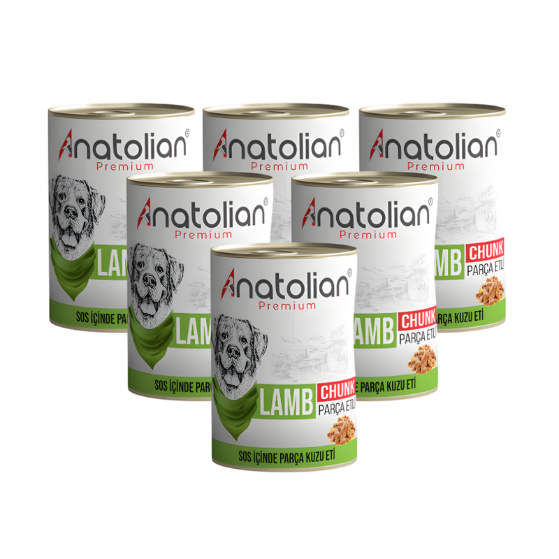 (6PCS) Anatolian Premium With Lamb Dog Wet Food For Adult Dogs chunk 400 grm- طعام الكلاب - Zue For Pet Supplies Co.