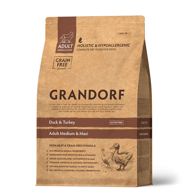 Grandorf Duck & Turkey - Adult Medium & Maxi Dog Breeds 10 Kg - Zue For Pet Supplies Co.