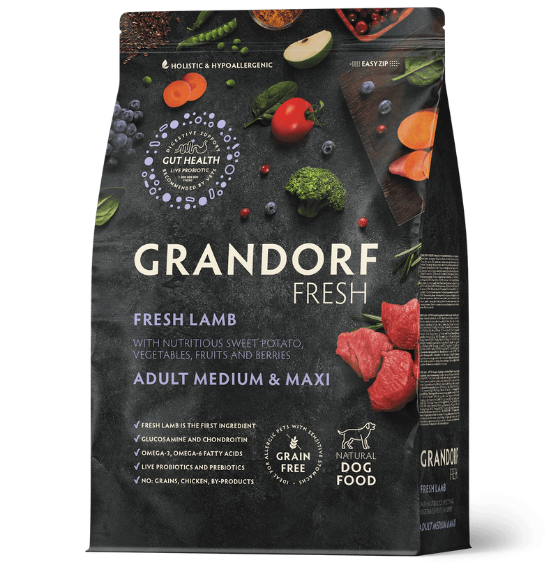 Grandorf Fresh – Fresh Lamb – Adult Medium & Maxi Breeds Dog Food 3Kg - Zue For Pet Supplies Co.