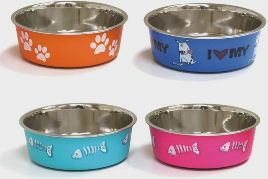 Croci STEEL BOWL ROXY ASS. COL. 450ml/14cm - وعاء فولاذي روكسي آس. كول. 450 مل / 14 سم - اكسسوارات الحيوانات الأليفة - Zue For Pet Supplies Co.