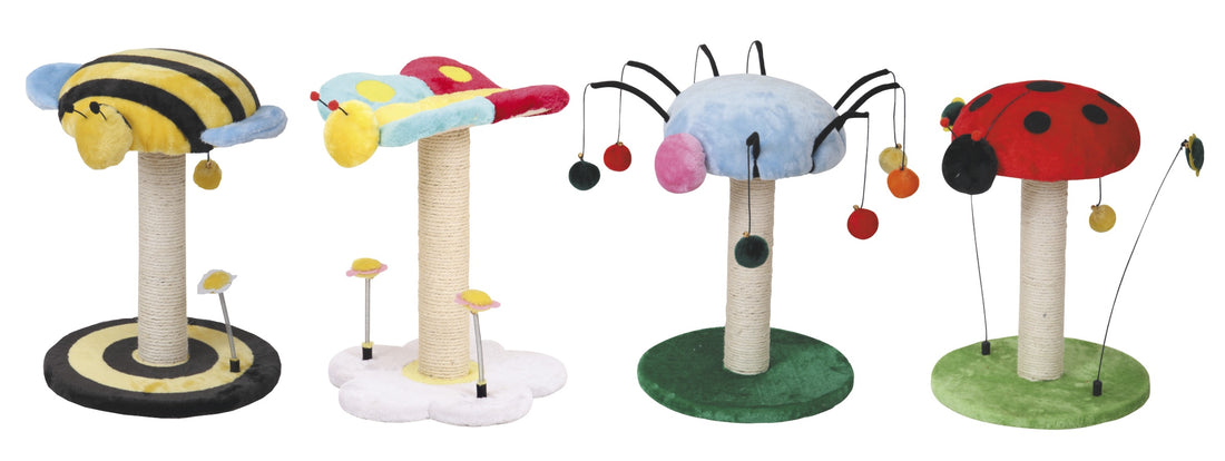 Croci Cat Scraper Lucky Bug Mix Subj - 35x25x47 cm - كروسي كات سكرابر لاكي باج ميكس سوبج - 35x25x47 سم - اكسسوارات القطط - Zue For Pet Supplies Co.