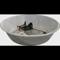 Croci Steel Bowl Bulldog Lovers White - 700ml - وعاء ستيل بولدوج لافرز من كروسي أبيض - 700 مل - اكسسوارات القطط - Zue For Pet Supplies Co.