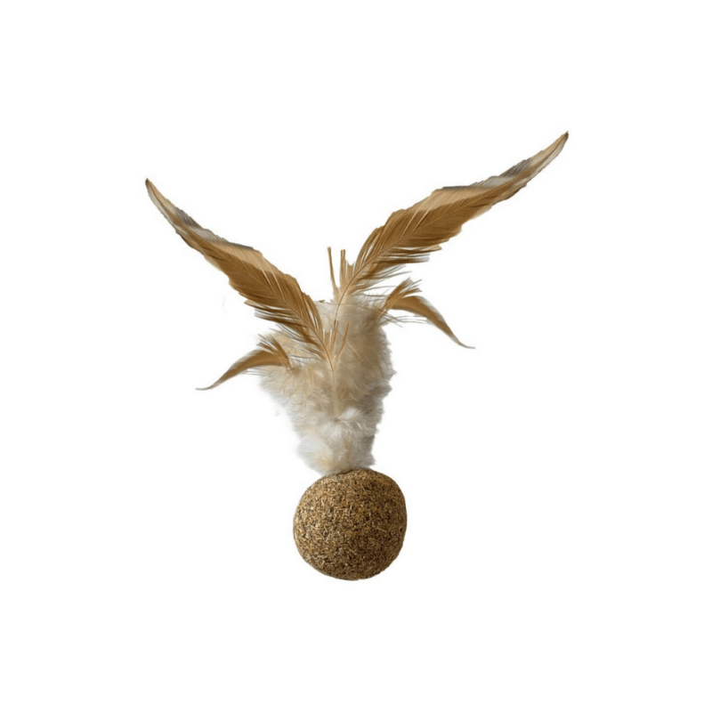 Croci Ball W/Feather Silvervine - كرة كروسي مع ريشة فضية - العاب القطط - Zue For Pet Supplies Co.