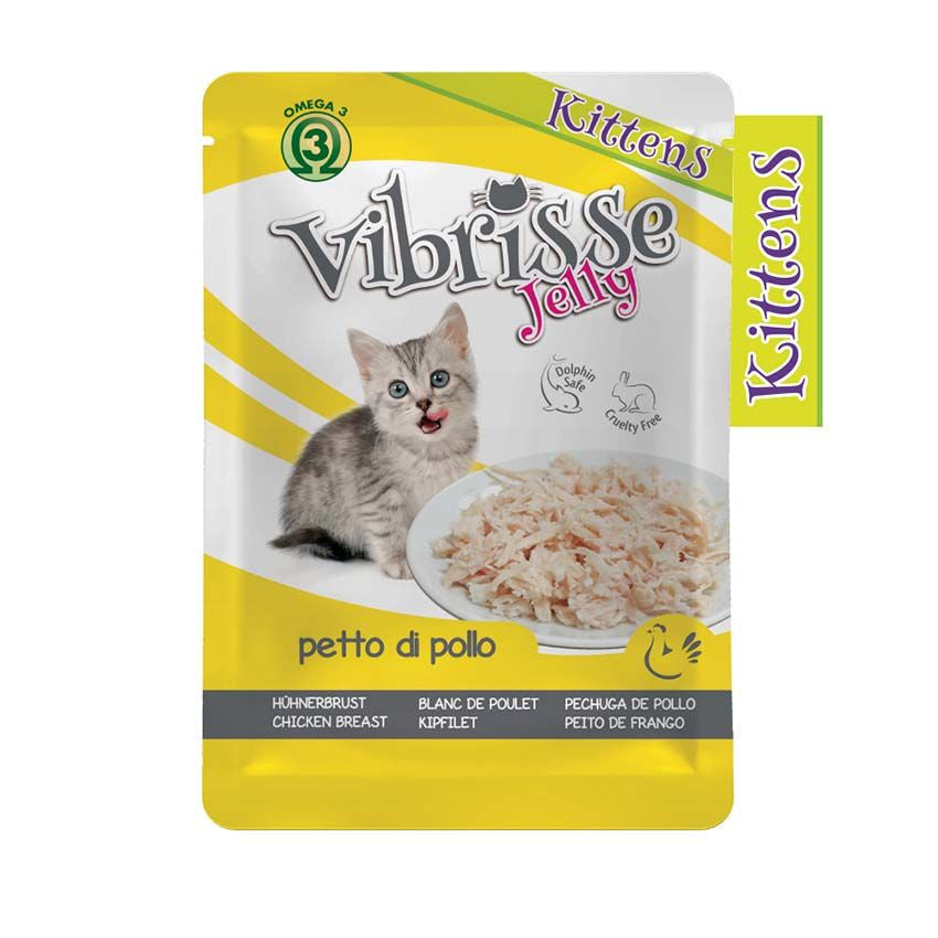 Croci Vibrisse Kitten Pouch Jelly Chick.Breast - 70g - كروسي فيبريس كيس جيلي للقطط الصغيرة - 70 جرام - طعام رطب للقطط - Zue For Pet Supplies Co.