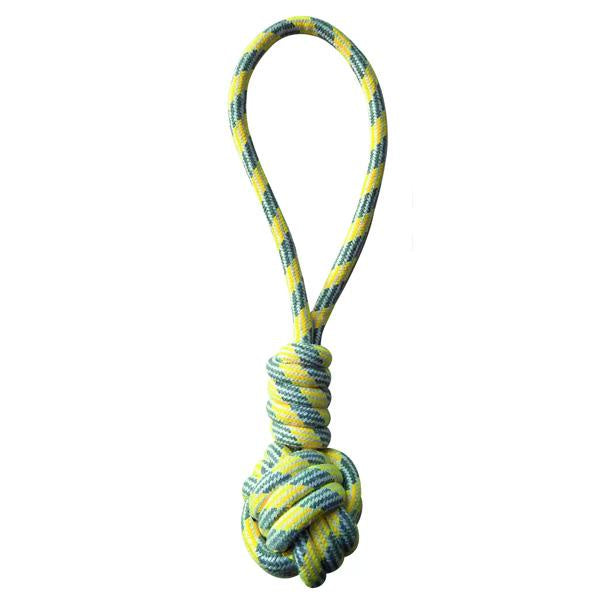Croci Cotton Bone W/Ball Pastel Yellow - عظمة قطن كروسي مع كرة باللون الأصفر الفاتح - العاب الكلاب - Zue For Pet Supplies Co.