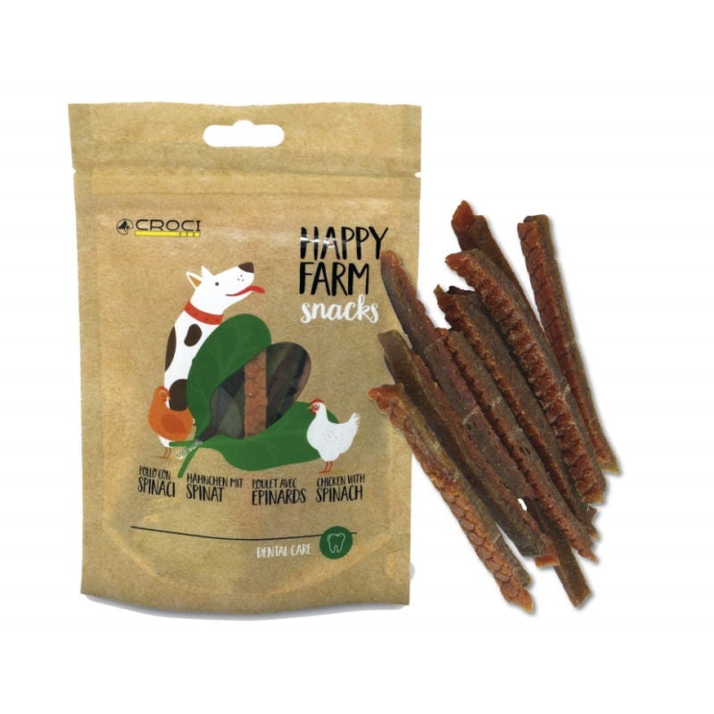 Croci Happy Farm Chicken/Spinach - 80g - كروسي هابي فارم دجاج/سبانخ - 80 جم - مكافأت الحيوانات الأليفة - Zue For Pet Supplies Co.