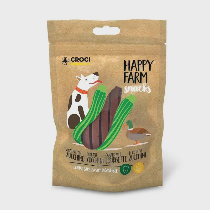 Croci Happy Farm Duck/Zucchini - 80g - كروسي هابي فارم بط/كوسة - 80 جم - مكافأت الحيوانات الأليفة - Zue For Pet Supplies Co.