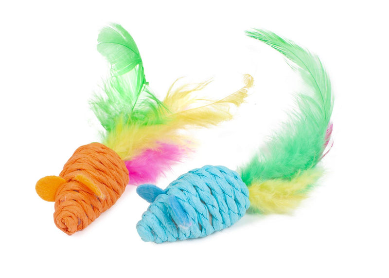 Farm Company assorted Mice toys w/feathers - 4cm 60 pcs - اكسسوارات الحيوانات الأليفة - Zue For Pet Supplies Co.