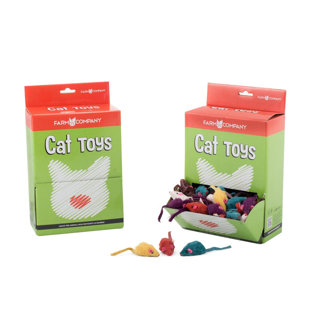 Farm Company Coloured mice toys - cm 4 - اكسسوارات الحيوانات الأليفة - Zue For Pet Supplies Co.