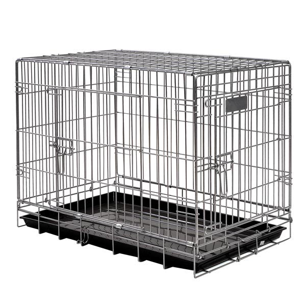 Farm Company Fold Cage Plastic Tray Blac & Silver color Dog - 77x48, 5x57 - مستلزمات الحيوانات الأليفة - Zue For Pet Supplies Co.