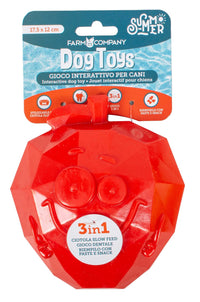 Farm Company Fruity TPR 3 in 1 Apple shaped dog Toy / Bowl / Licky Mat - 17,5 x 12 cm - مستلزمات الحيوانات الأليفة - Zue For Pet Supplies Co.