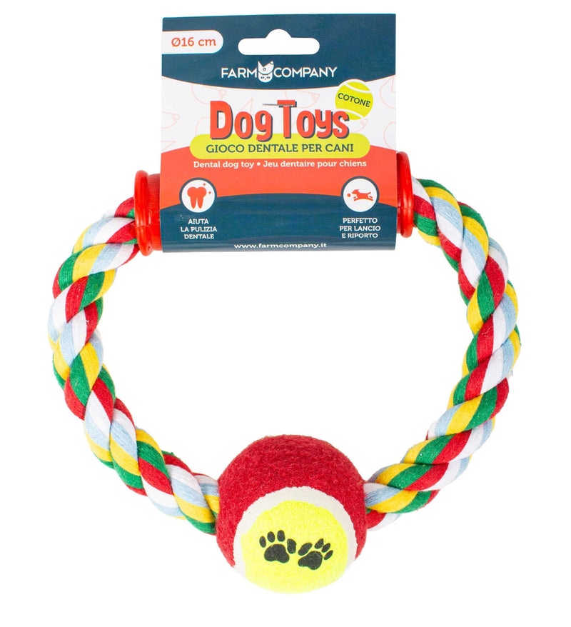 Farm Company Ring cotton bone with ball - cm 16 - اكسسوارات الحيوانات الأليفة - Zue For Pet Supplies Co.