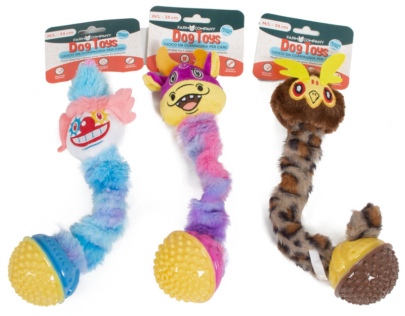 Farm Company Stretchy Plush toy w/TPR ball ass - M/34x12cm - مستلزمات الحيوانات الأليفة - Zue For Pet Supplies Co.